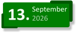 13. September 2026